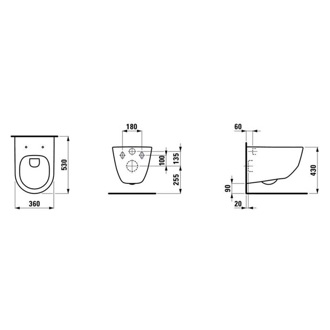 Laufen Pro 820966 Veggskål Rimless - uten sete Laufen Vegghengt toalett LA-6121955