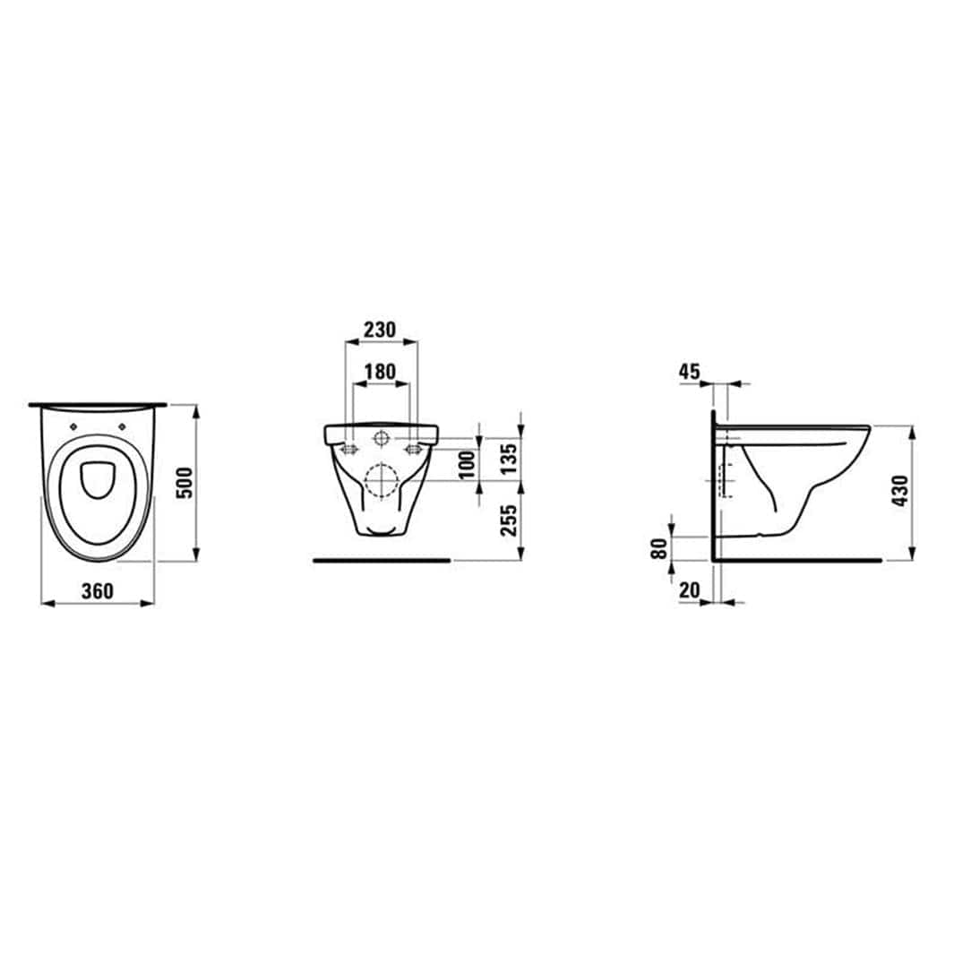 Laufen Pro N 820958 Veggskål - uten sete Laufen Vegghengt toalett LA-6121902