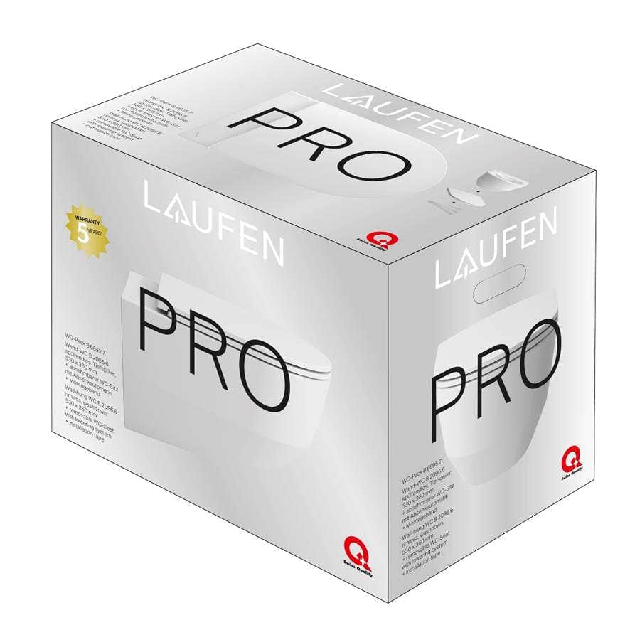 Laufen Pro Rimless Veggskål Toalettpakke - inkl. sete Hvit Laufen Vegghengt toalett LA-6157269