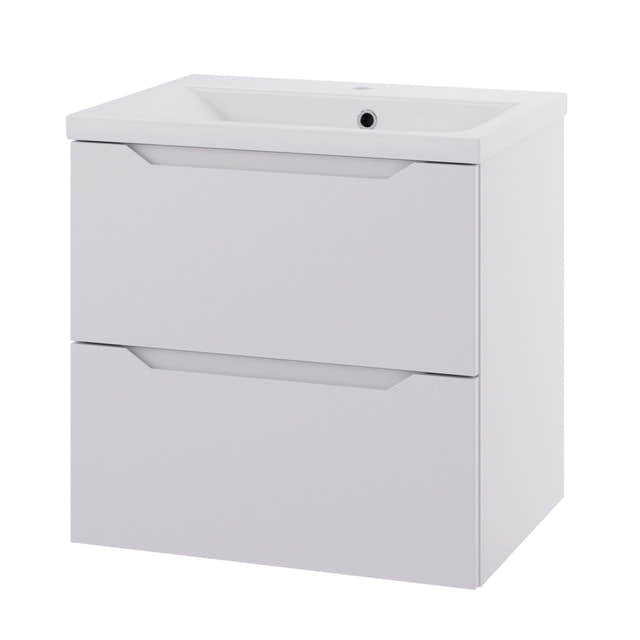 Linn Bad Emma D45cm Servantskap Hvit matt / 60cm / 2 skuffer Linn Bad Servantskap LB-130106