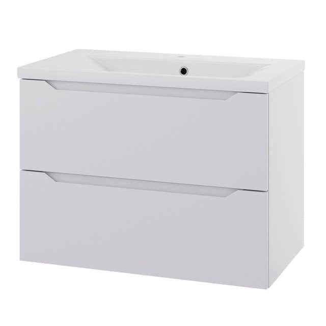 Linn Bad Emma D45cm Servantskap Hvit matt / 80cm / 2 skuffer Linn Bad Servantskap LB-130108