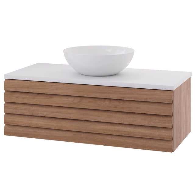 Linn Bad Selma Eikestav Heltre D45cm Servantskap Eik / 100cm / Senter Linn Bad Servantskap LB-160510ST