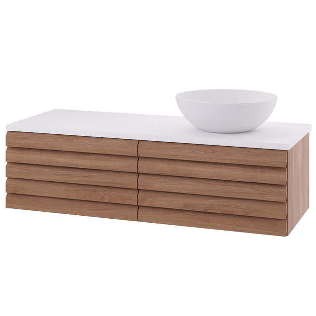 Linn Bad Selma Eikestav Heltre D45cm Servantskap Eik / 120cm / Høyre Linn Bad Servantskap LB-160512STH