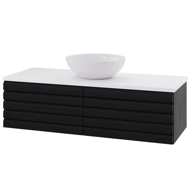 Linn Bad Selma Eikestav Heltre D45cm Servantskap Svart eik / 120cm / Senter Linn Bad Servantskap LB-160612ST