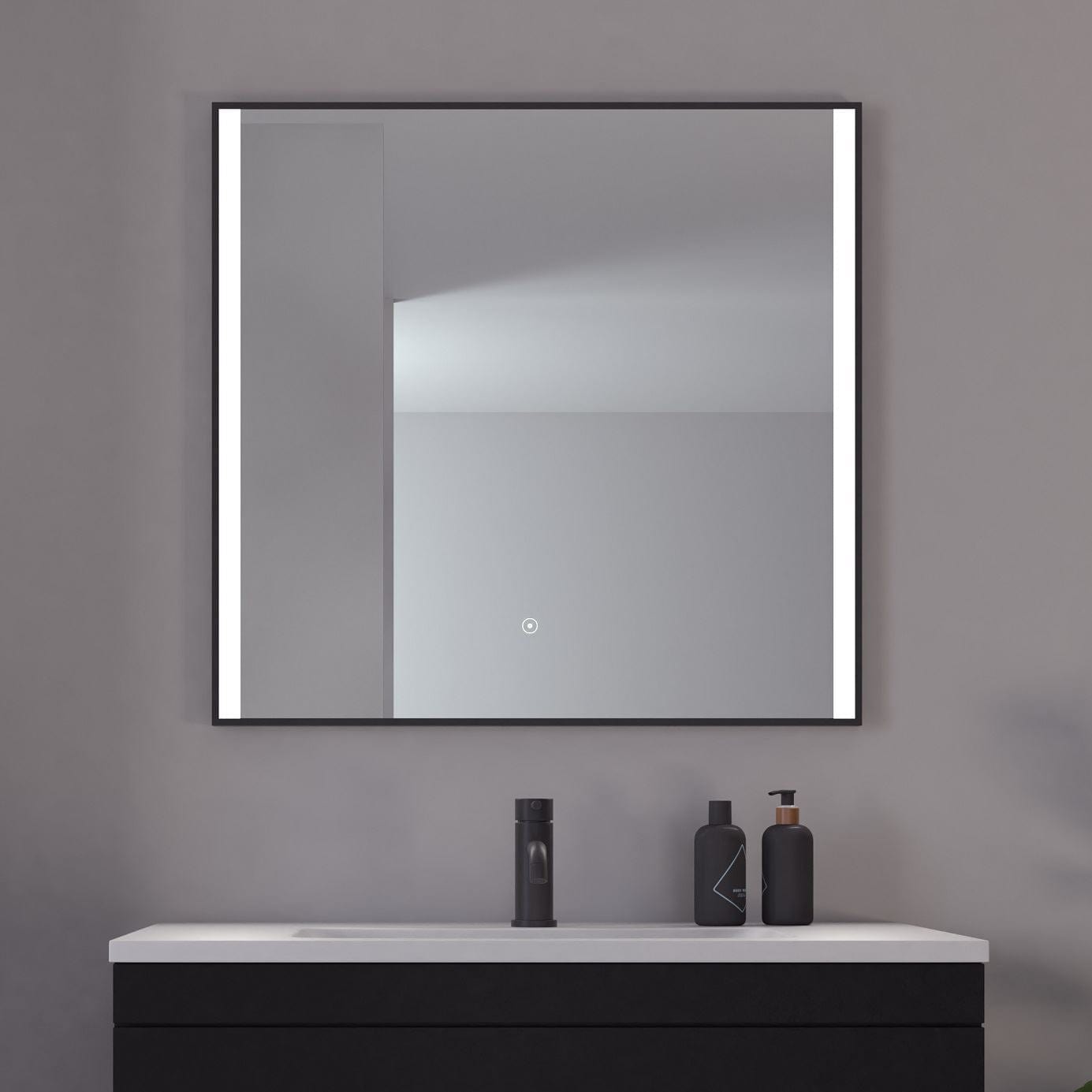 Loevschall Nyborg Rammespeil med LED lys 80cm Loevschall Baderomsspeil KO-3443458740