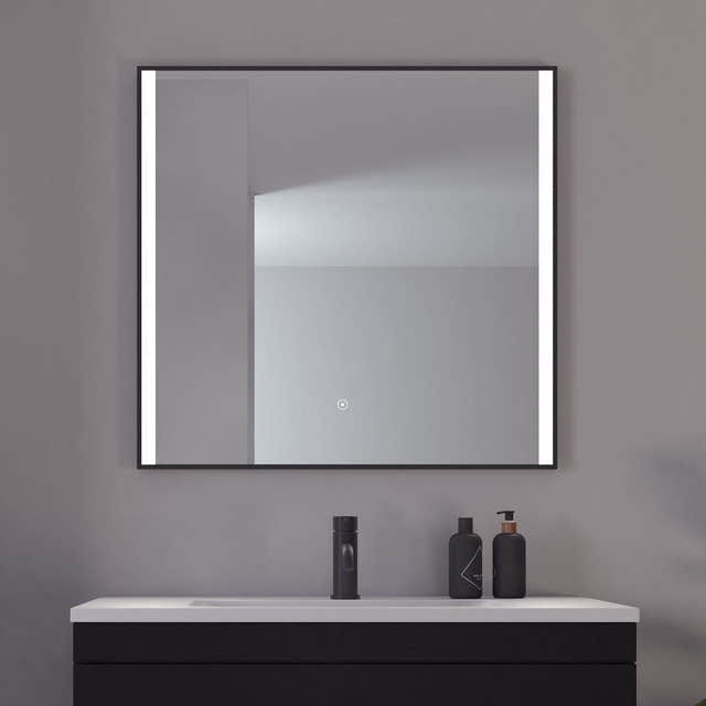 Loevschall Nyborg Rammespeil med LED lys 80cm Loevschall Baderomsspeil KO-3443458740