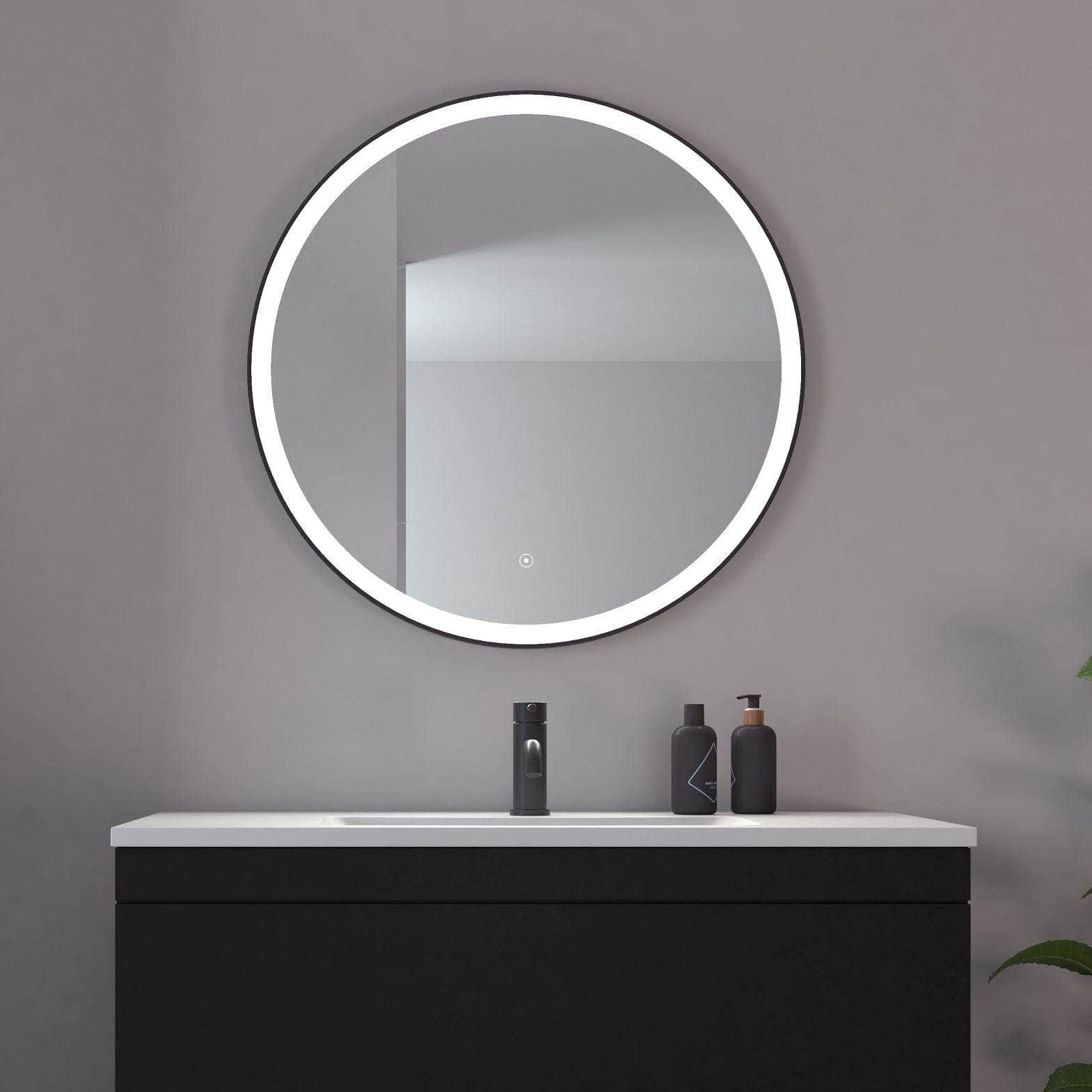 Loevschall Nyborg Rundt rammespeil med LED lys 80cm Loevschall Baderomsspeil KO-3443458711
