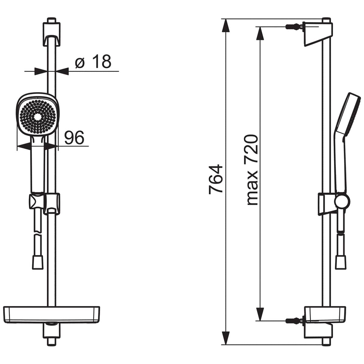 Oras Apollo Style 558 Dusjsett Ø95mm - vannsparende Krom Oras Armatur Dusjsett OR-4205329