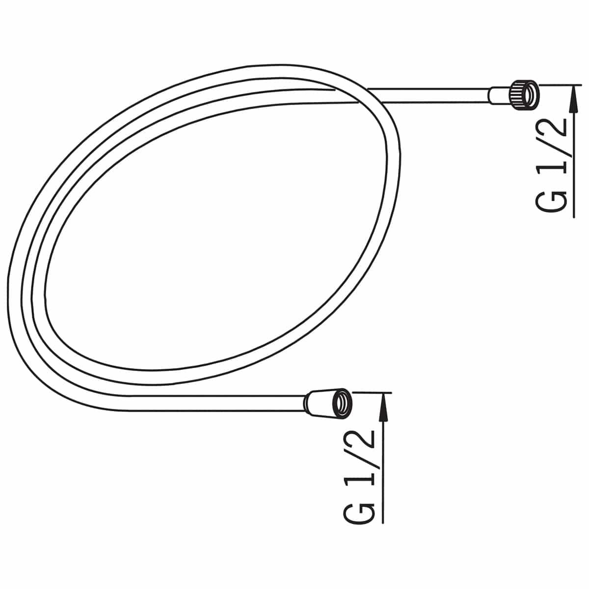 Oras Dusjslange 241014-60 Krom / 150cm Oras Armatur Dusjslange OR-4203223