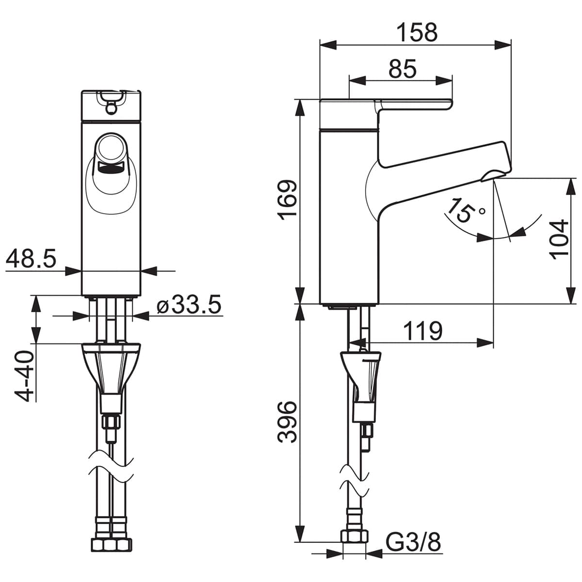 Oras Inspera Servantbatteri 3010F Krom Oras Armatur Servantbatteri OR-4200224