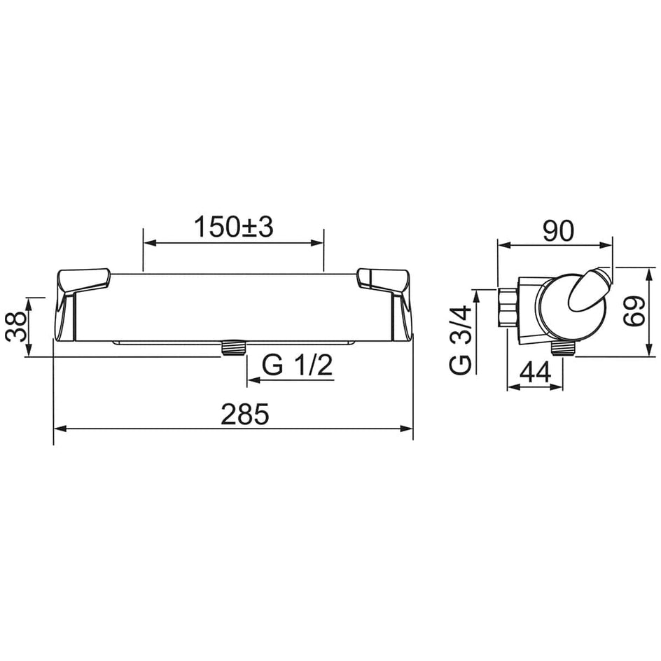 Oras Optima Dusjbatteri 7160 Krom Oras Armatur Dusjbatteri OR-4200507