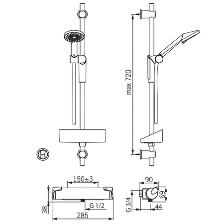 Oras Optima Dusjsett m/Dusjbatteri 7169