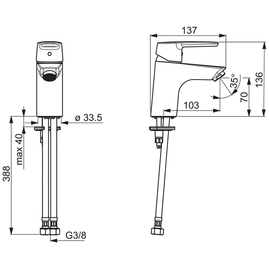 Oras Saga 3910F Servantbatteri Krom Oras Armatur Servantbatteri OR-4200178