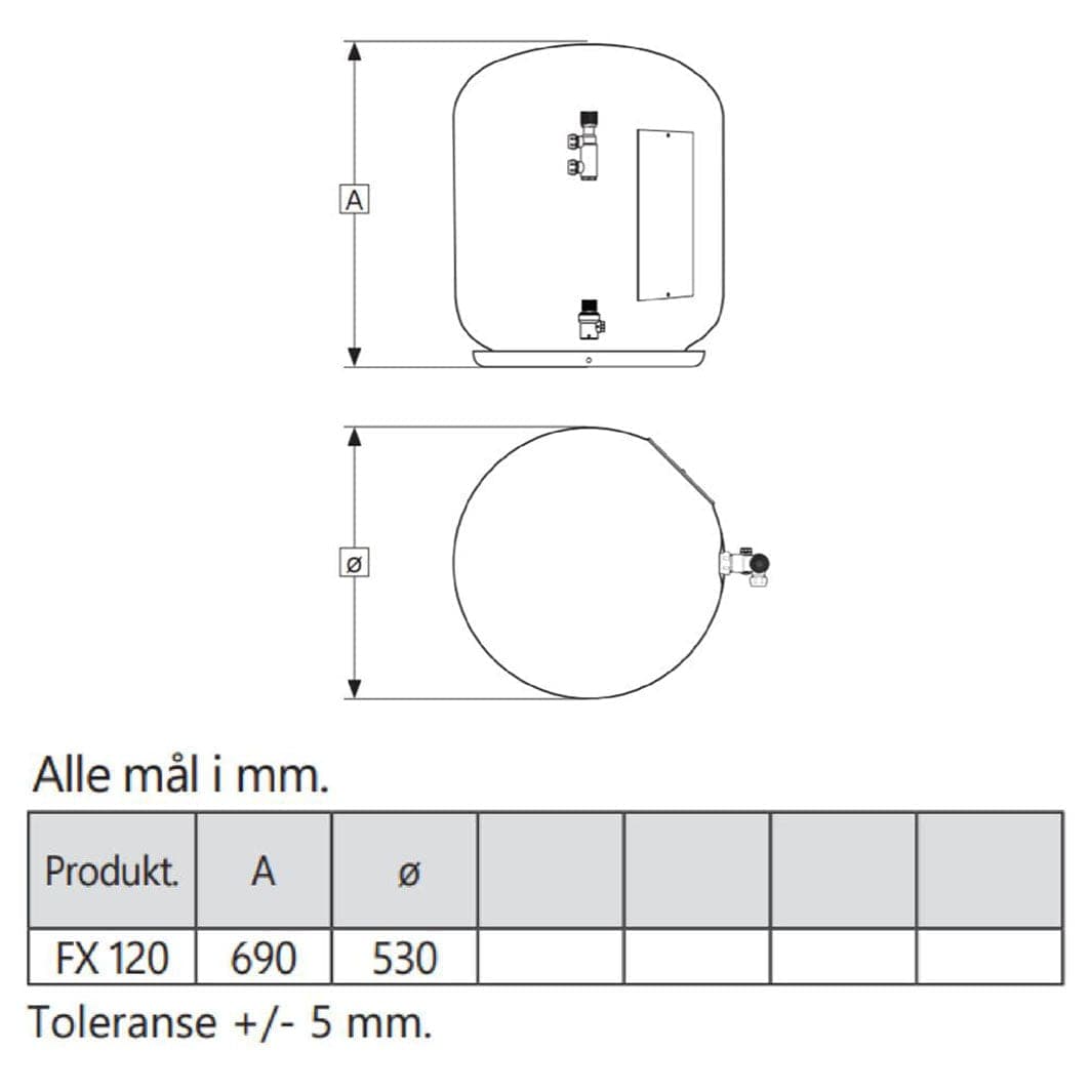 OSO Flexi Xpress Benkebereder 120 liter OSO Hotwater Benkebereder AH-8000157