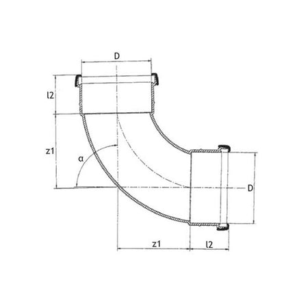 Pipelife Avløpsbend PP med Lang Radius