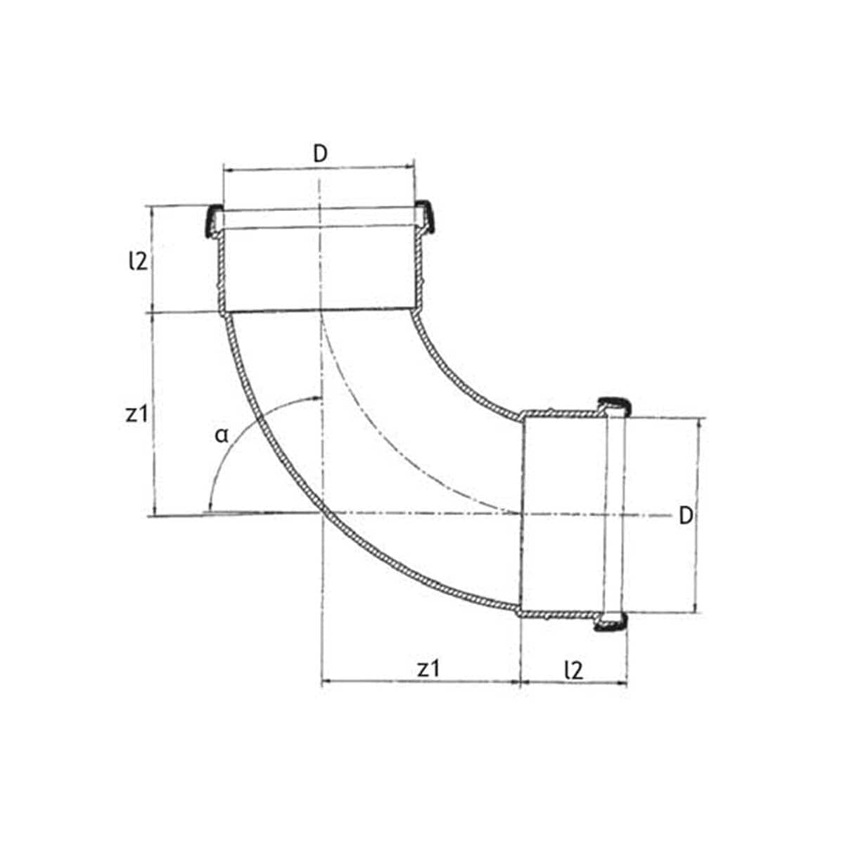 Pipelife Avløpsbend PP med Lang Radius Pipelife Bend