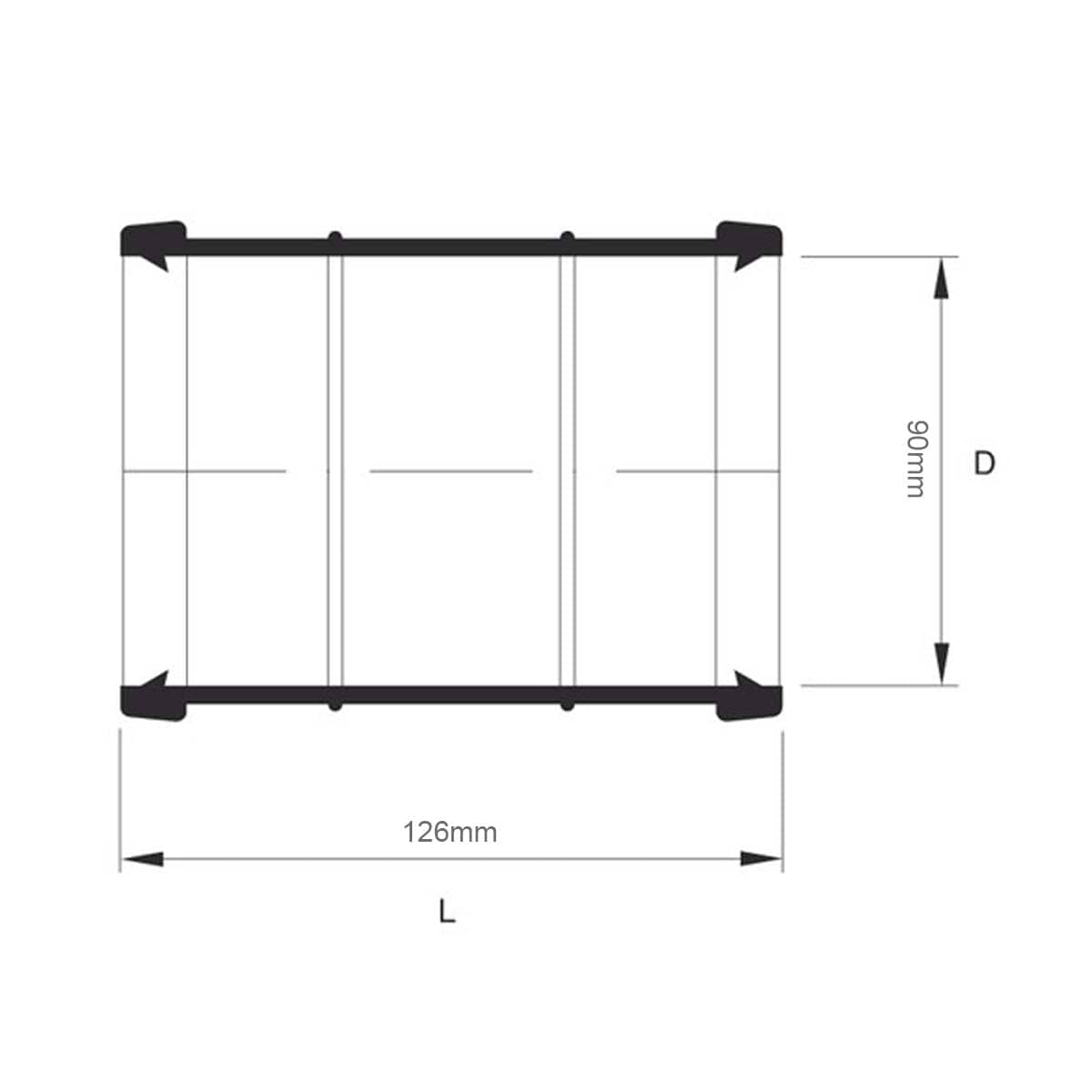Pipelife Dobbelmuffe 90mm PP 90mm Pipelife Muffe AH-2200142