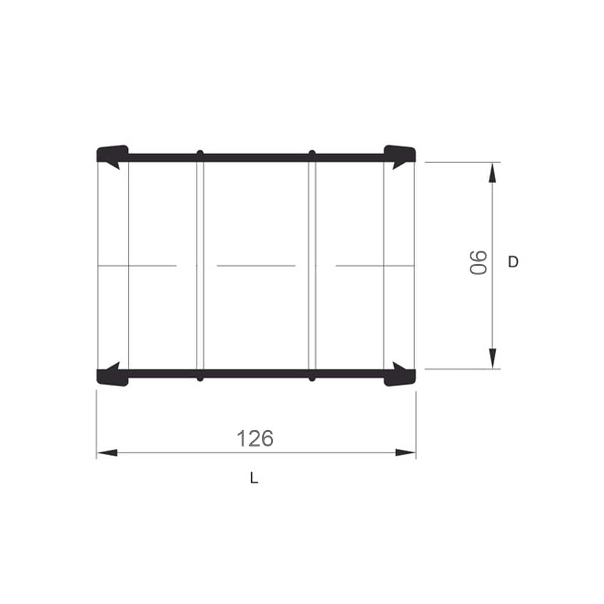 Pipelife Løpemuffe 90mm PP 90mm Pipelife Muffe AH-2200145