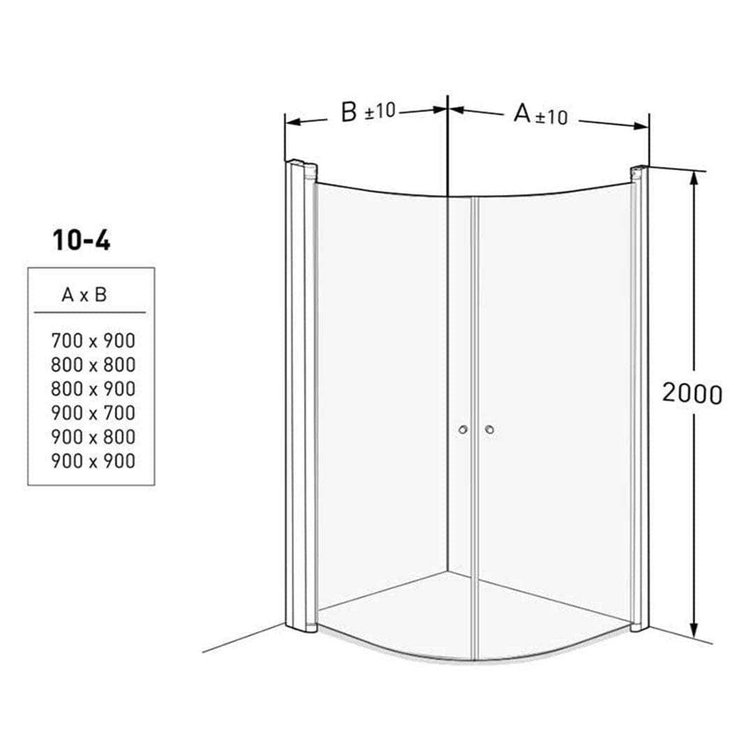 Porsgrund Showerama 10-4 Buet Dusjhjørne Matt aluminium / 90x90cm / Klart glass Porsgrund Dusjhjørne GE-6296735