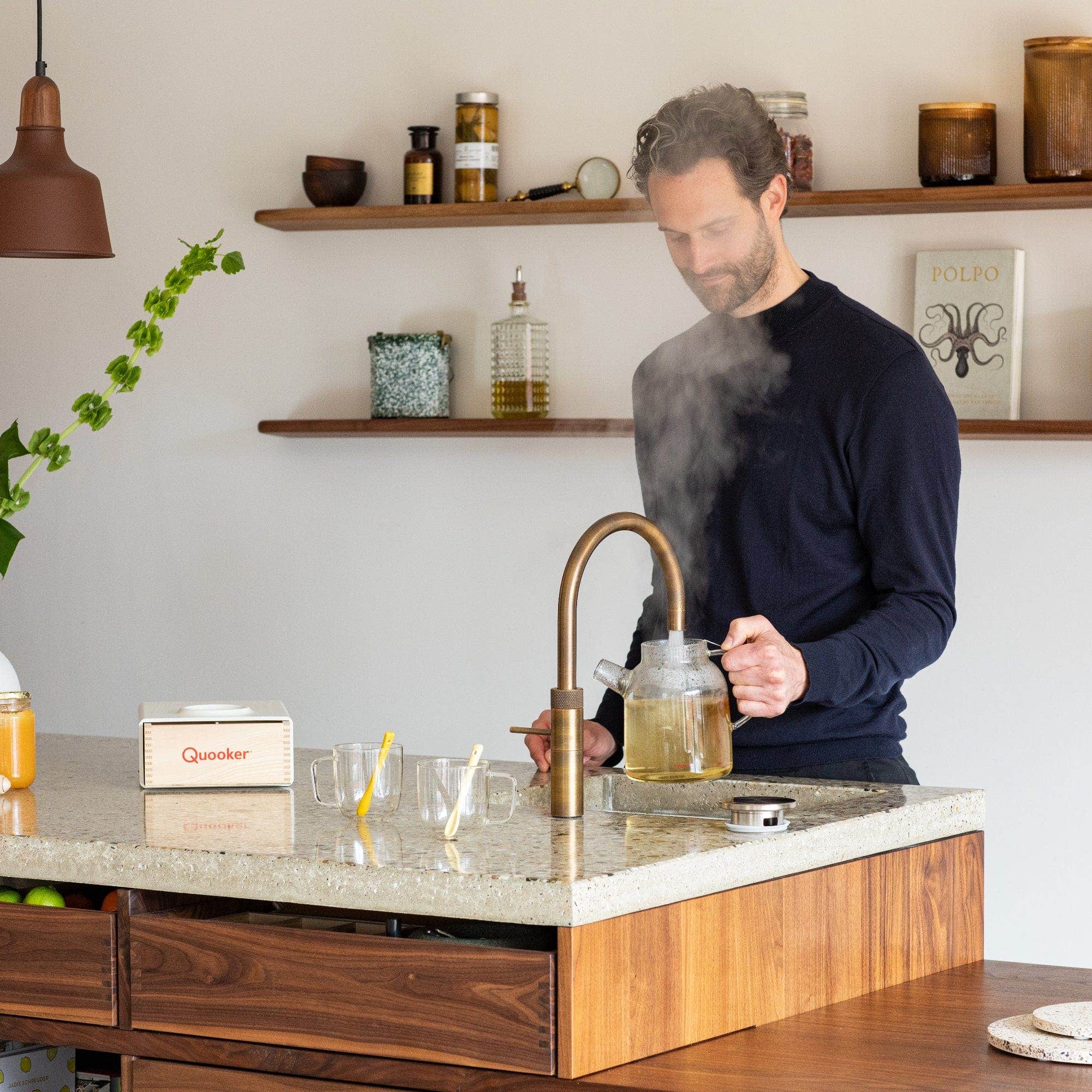 Quooker Fusion Round alt-i-ett design kjøkkenarmatur Quooker Kjøkkenarmatur