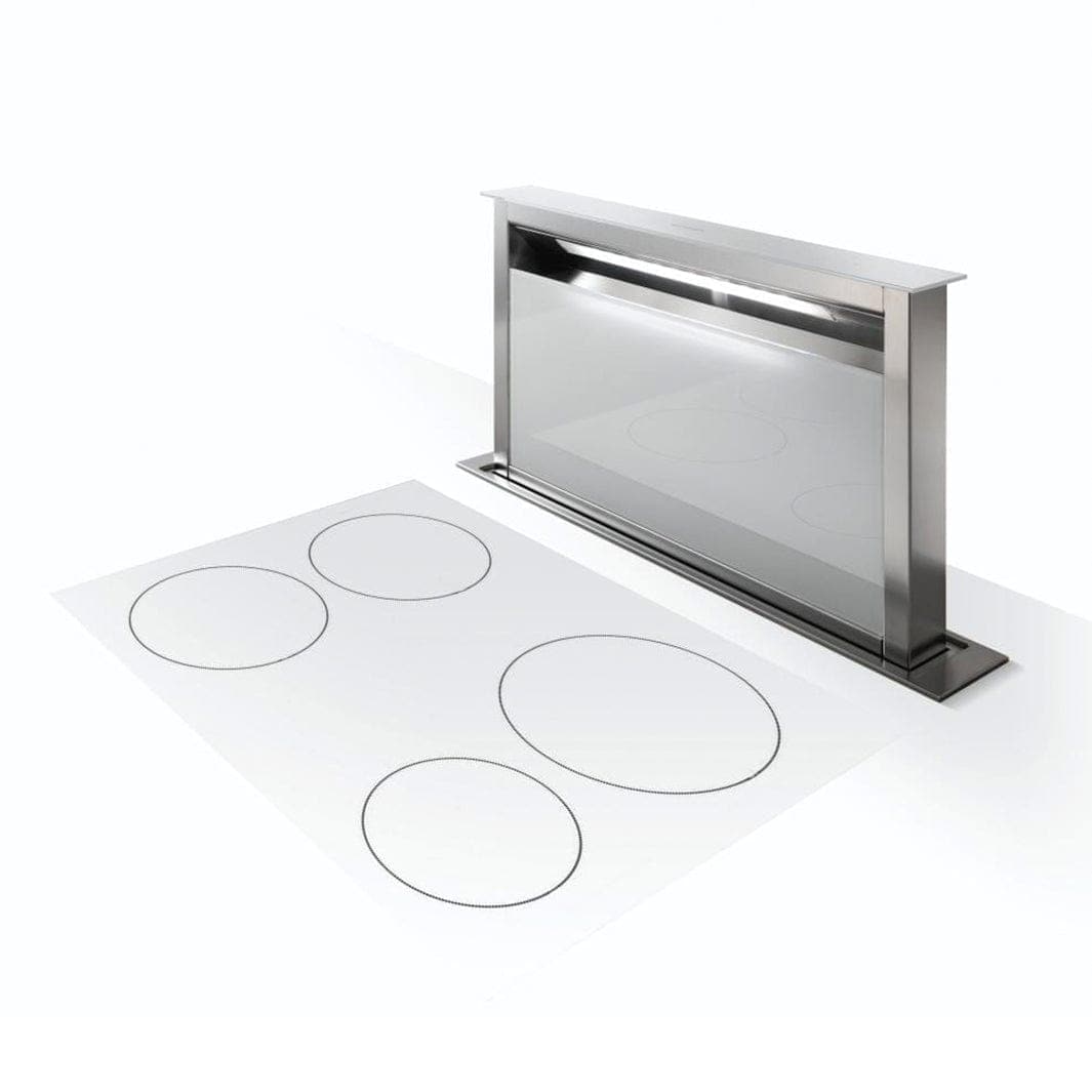 Røroshetta Fabula Benkeventilator 90cm Hvit glass RørosHetta Kjøkkenvifte RO-5251