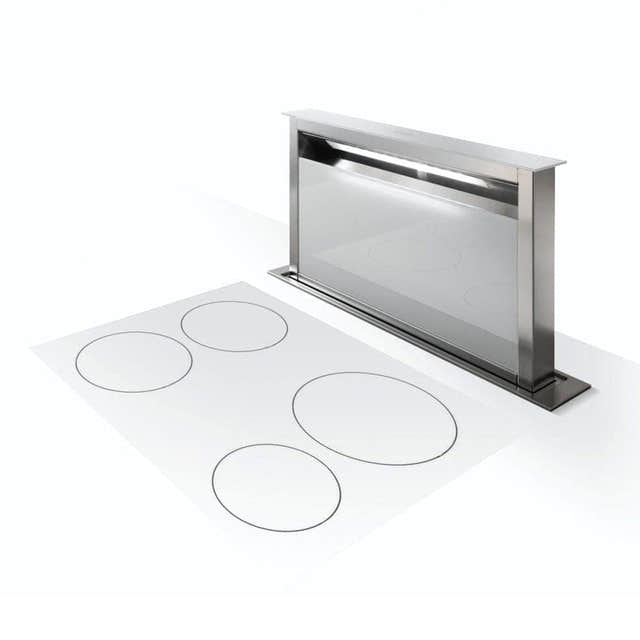 Røroshetta Fabula Benkeventilator 90cm Hvit glass RørosHetta Kjøkkenvifte RO-5251