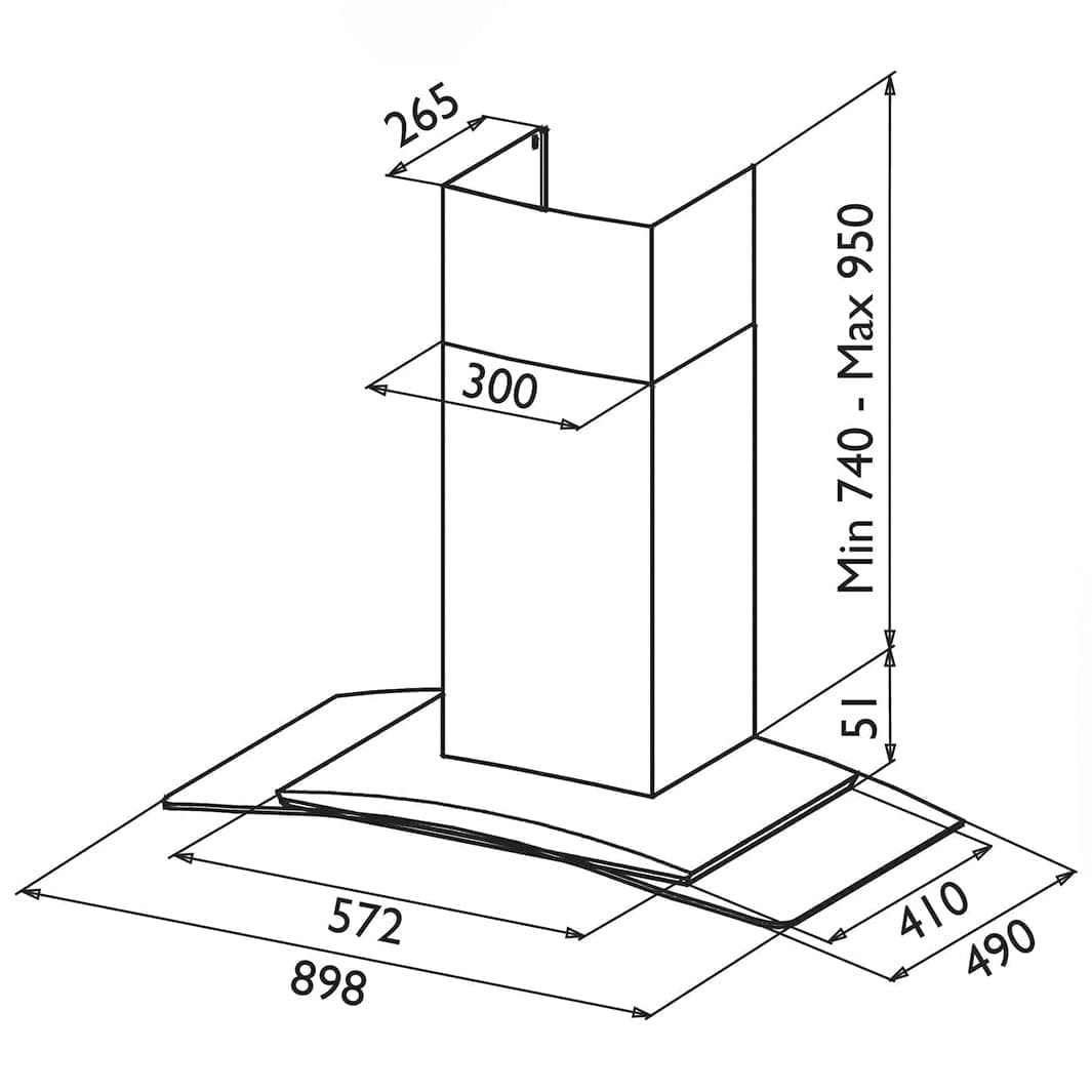 Røroshetta Sigma Ventilator 90cm RørosHetta Kjøkkenvifte
