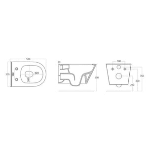 Sanipro AQUAFORM Rimless vegghengt toalett
