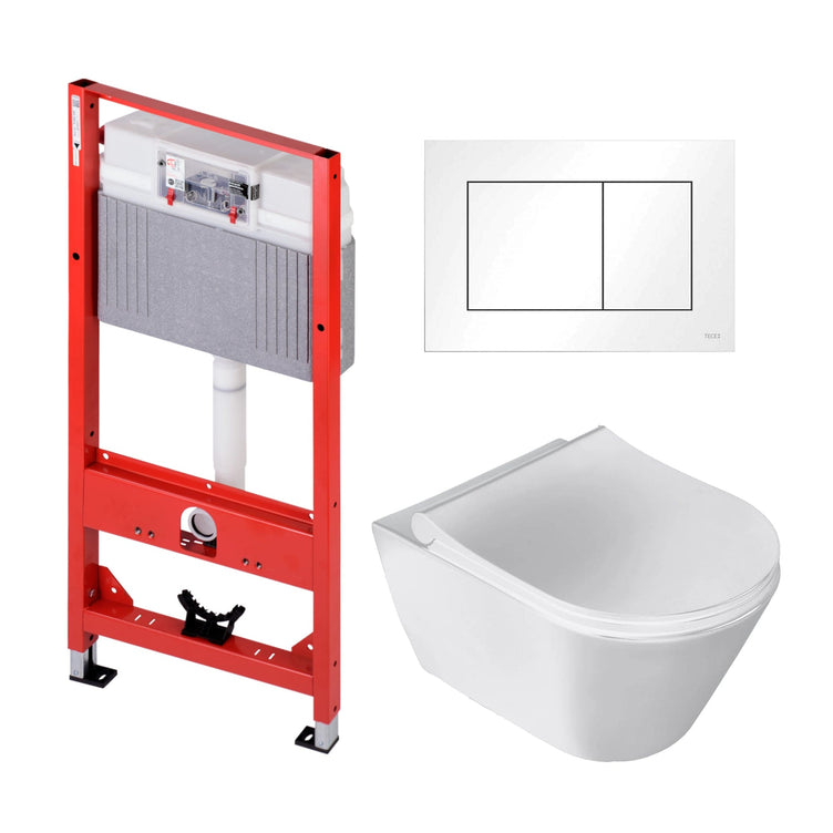 Sanipro Aquaform Toalettpakke veggskål, soft-close sete og TECE sisterne