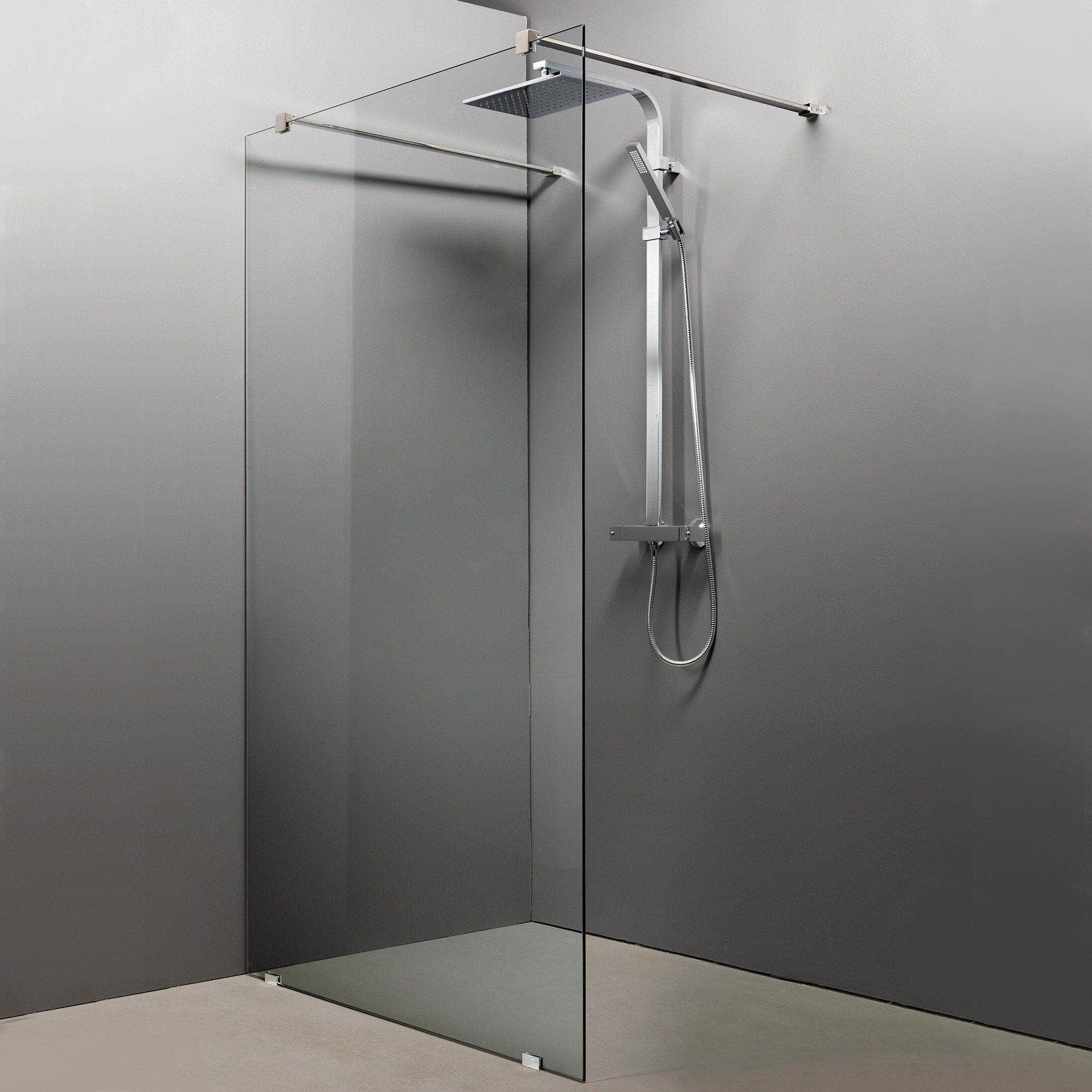 Sanipro ART Dusjvegg Krom / 140cm / Klart glass Sanipro Dusjvegg SA-10008