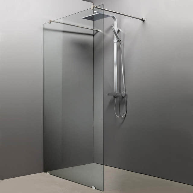 Sanipro ART Dusjvegg Krom / 140cm / Klart glass Sanipro Dusjvegg SA-10008