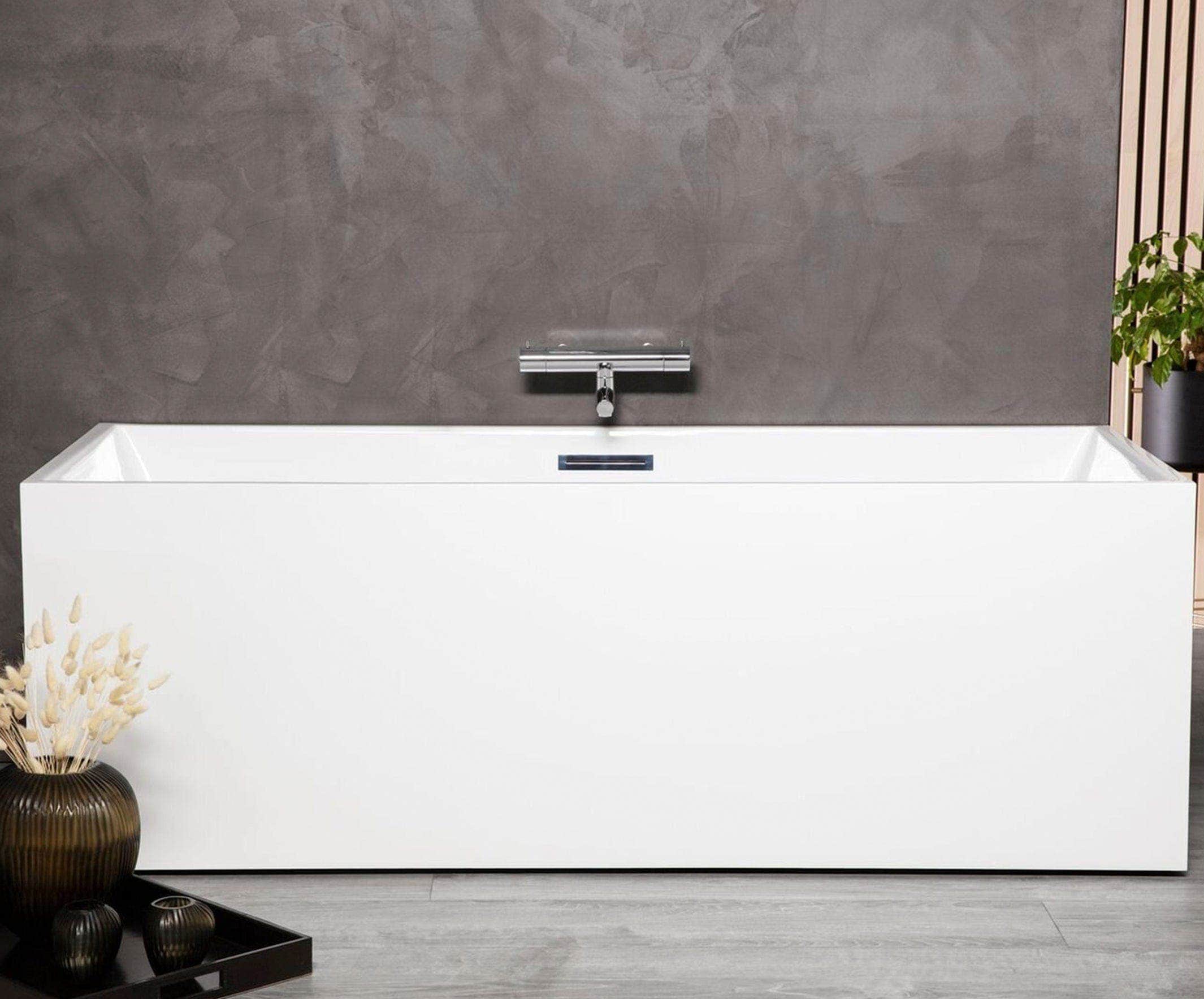 Sanipro Badekar BALI Rektangulært Back-to-wall 180 Hvit / 180cm Sanipro Frittstående badekar SA-10013
