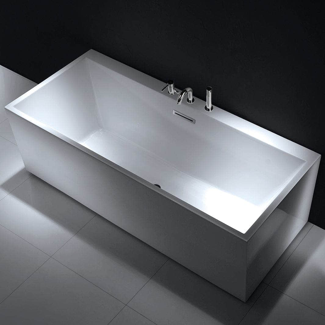 Sanipro Badekar TAHITI Rektangulært Back-to-wall 160-180 Hvit / 160cm Sanipro Frittstående badekar SA-2000