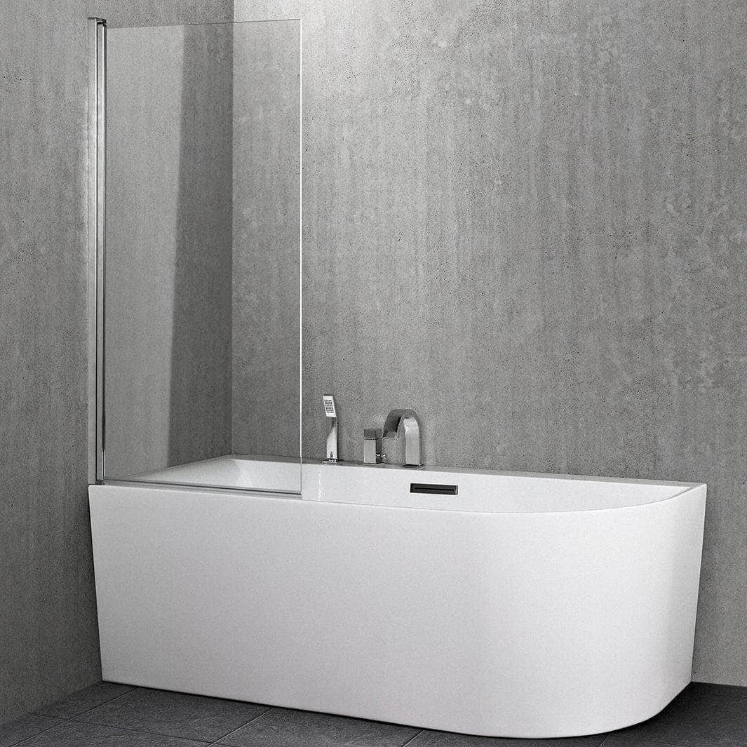Sanipro Badekarvegg SAFE Collection 75 - laminert Krom / 75cm / Laminert glass Sanipro Badekarvegg SA-10098