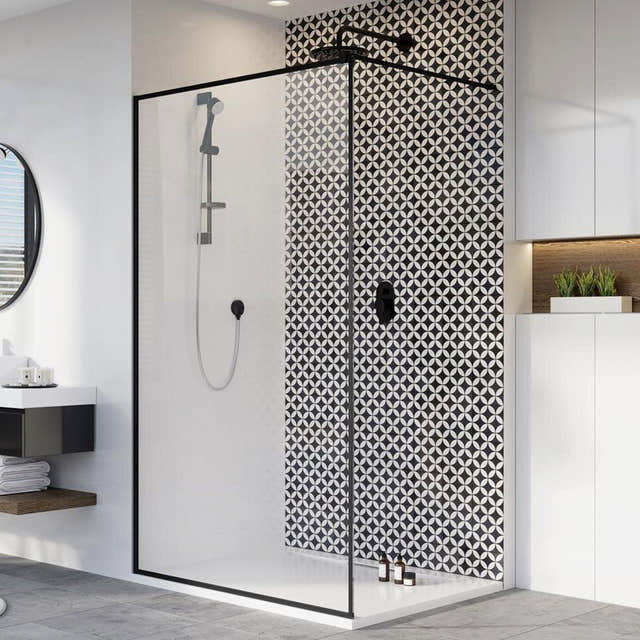 Sanipro Black Collection Dusjvegg - Urban/Frame Svart matt / 90cm / Frame Sanipro Dusjvegg SA-10146
