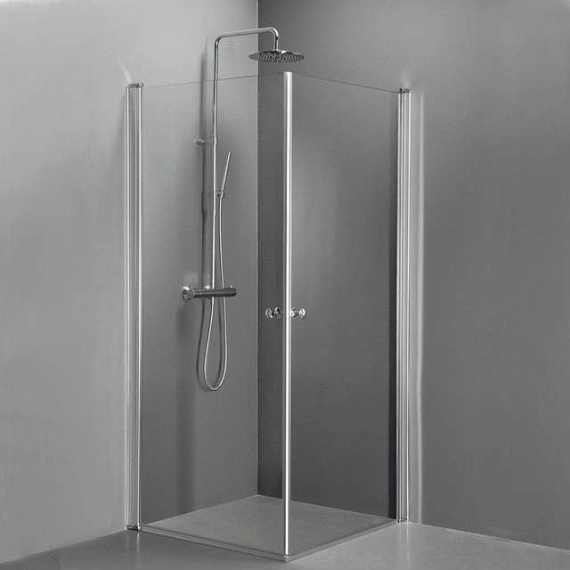 Sanipro Dusjhjørne Camilla Quick Rett Krom / 90x90cm / Klart glass Sanipro Dusjhjørne SA-10023