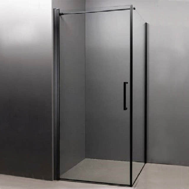 Sanipro Town Fastvegg - pris pr stk Svart matt / 90cm / Klart glass Sanipro Dusjvegg SA-10043