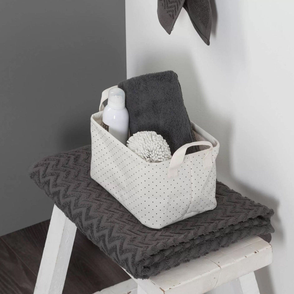 Sealskin Dots rektangulær kurv 21x17 ecru Ecru Sealskin Diverse baderomstilbehør CO-V435165