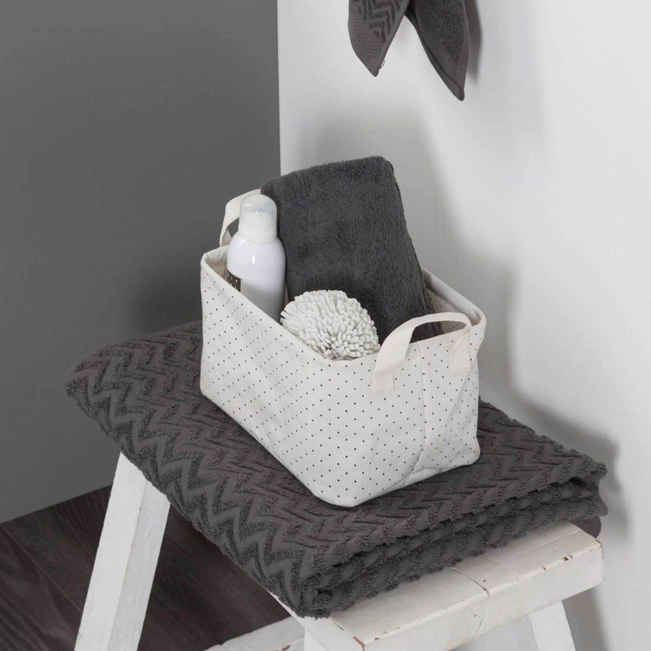 Sealskin Dots rektangulær kurv 21x17 ecru Ecru Sealskin Diverse baderomstilbehør CO-V435165