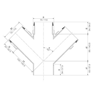 Smartline Dobbelgren 45° PP