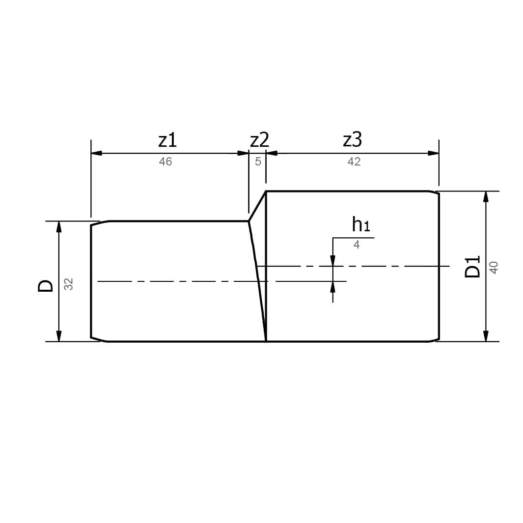Smartline Overgang PP Spissender 40x32mm Pipelife Overgang AH-2207152