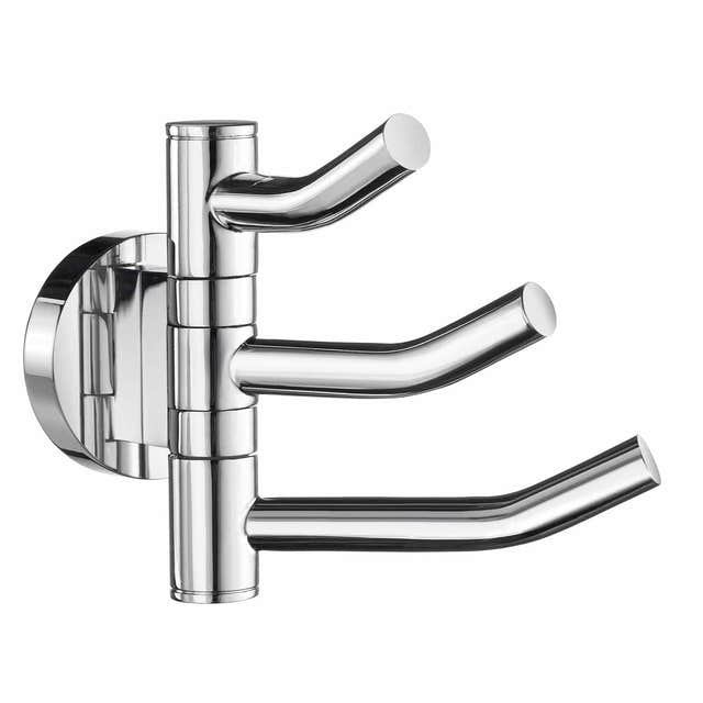 Smedbo 327 Svingbar Trippelkrok Home Krom Smedbo Håndkleholder SM-HK327