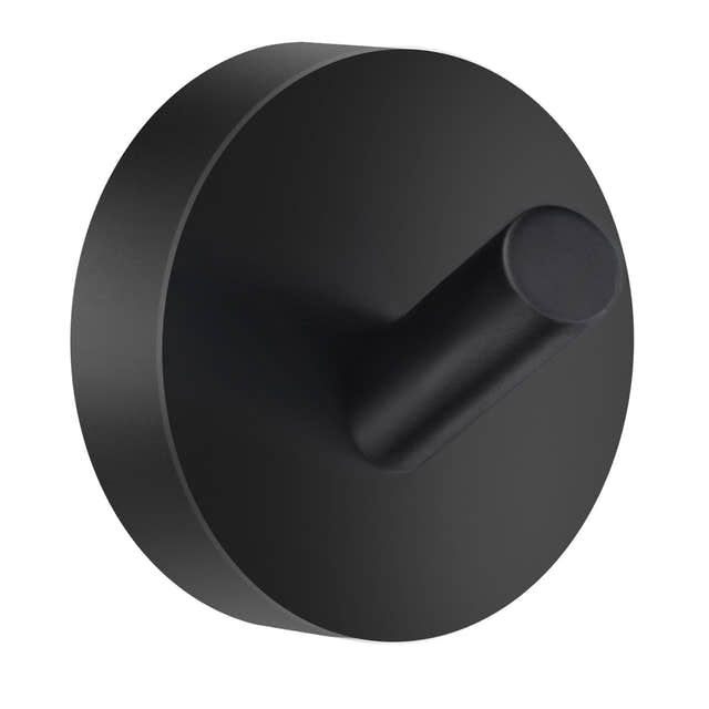 Smedbo 355 Stor Enkel Krok Home - kan limes Svart matt Smedbo Knagger SM-HB355