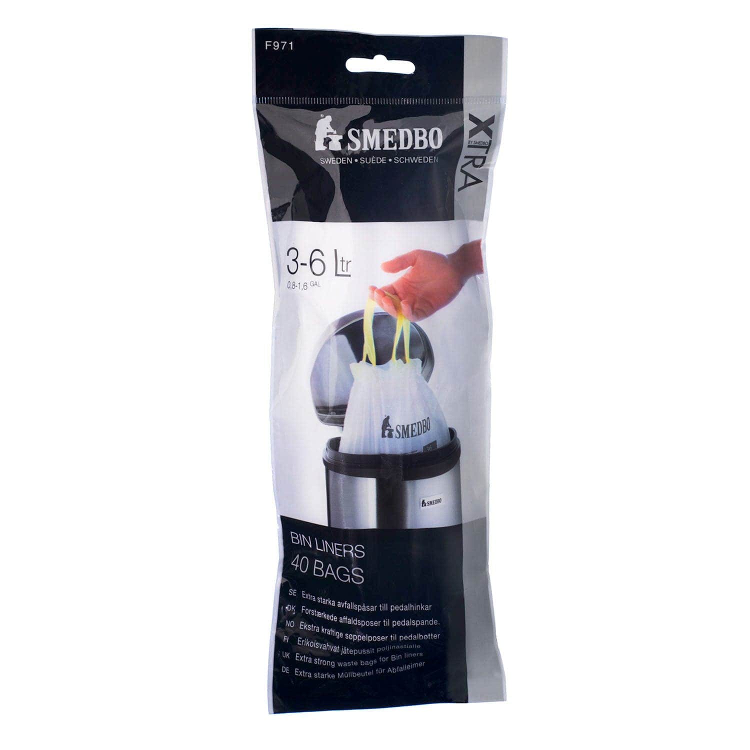 Smedbo FK665 Pedalbøtte 6 Liter Svart matt Svart matt Smedbo Søppelbøtte SM-FK665