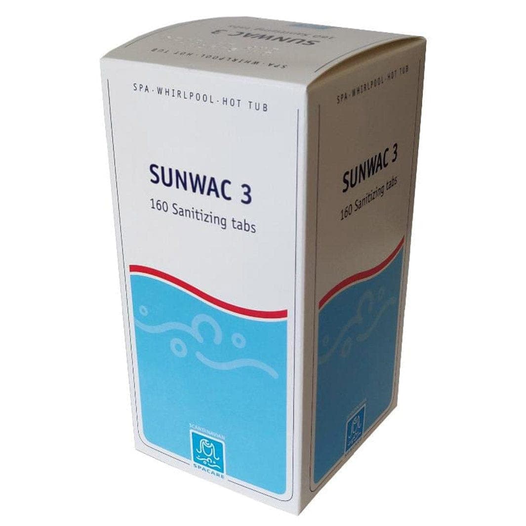 SpaCare SunWac 3 klortabletter 32/160stk - for bad 100-200 Liter SpaCare Kjemikalier til spabad
