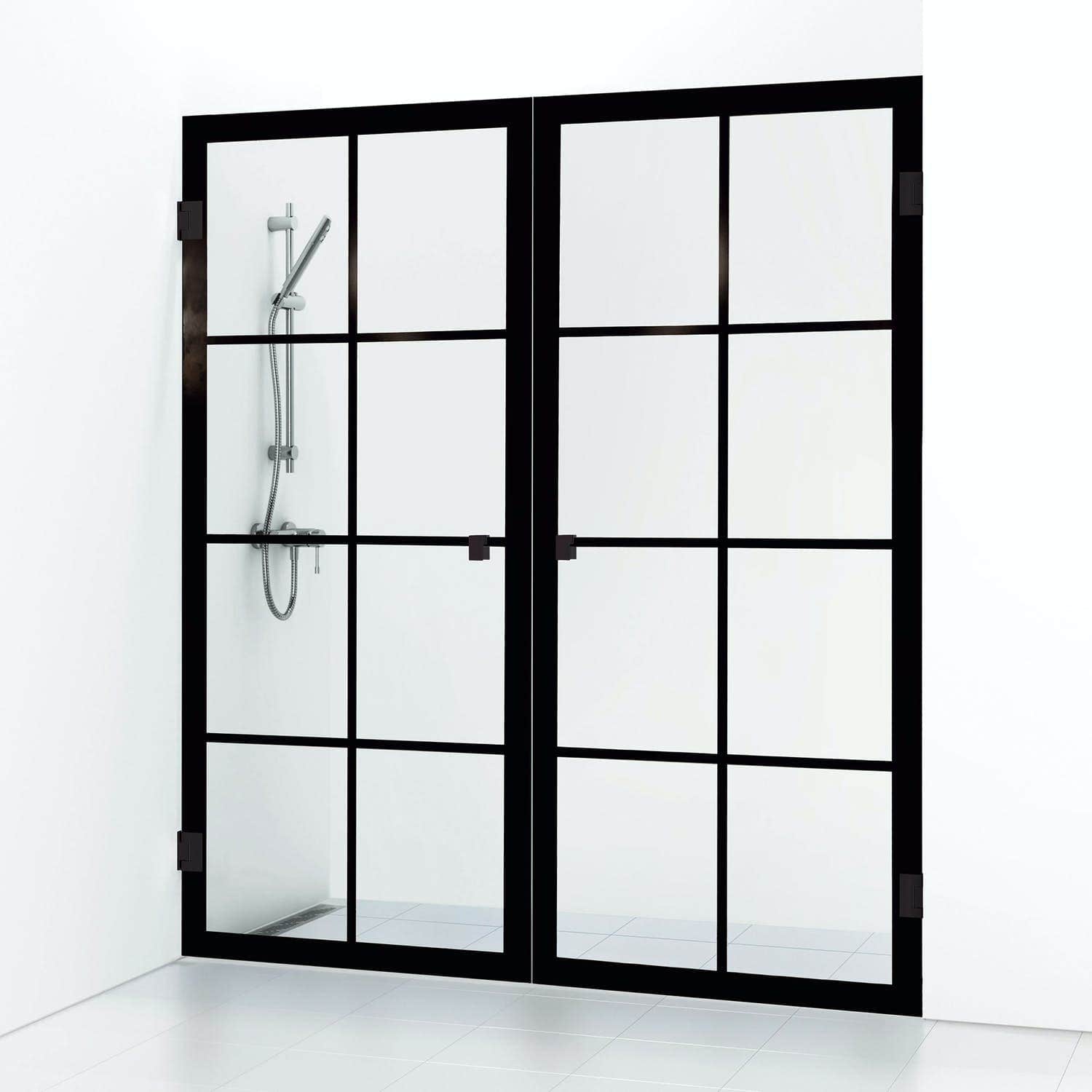Svedbergs 180° Rista Dusjnisje Dobbel 156,5cm / Svart matt Svedbergs Dusjnisje SV-695716