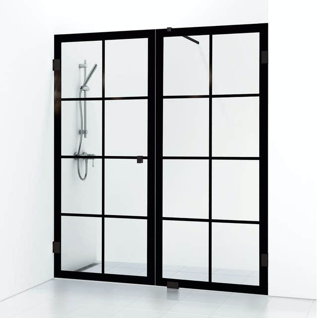 Svedbergs 180° Rista Dusjnisje Kombi (vegg+dør) 156,5cm / Svart matt Svedbergs Dusjnisje SV-696716