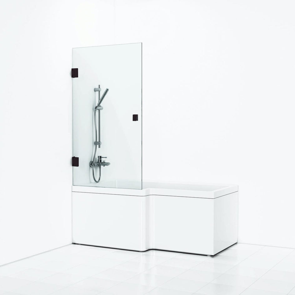 Svedbergs 180° Svingbar Badekarvegg Svart matt / Klart glass Svedbergs Badekarvegg SV-687781_2