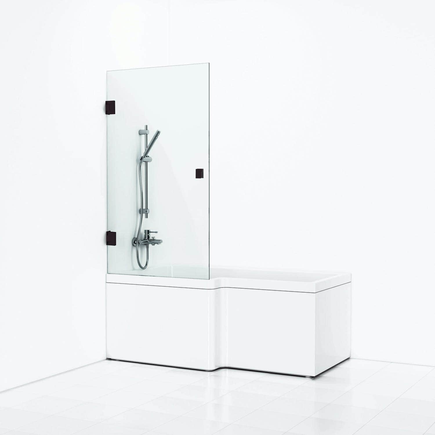 Svedbergs 180° Svingbar Badekarvegg Svart matt / Klart glass Svedbergs Badekarvegg SV-687781_2