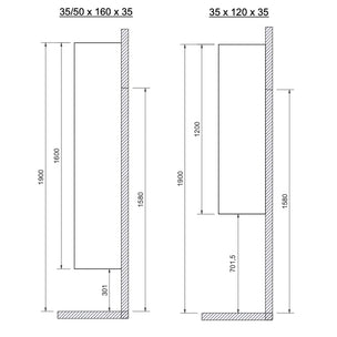 Svedbergs Høyskap Skrog H160cm - uten skapdør